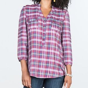 Matilda Jane Plaid All Day Millie Top XXL